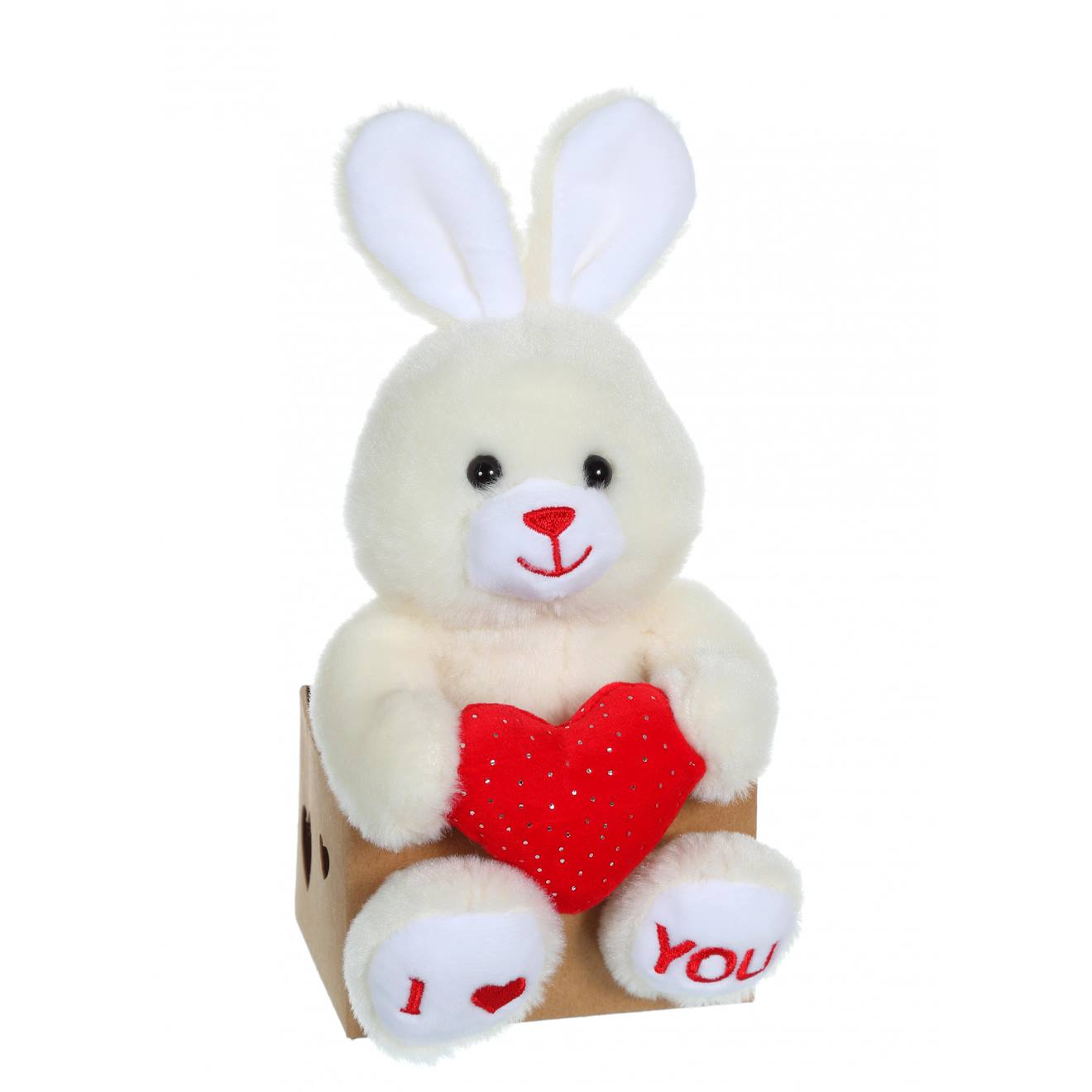 Peluche - les p'tits lovers lapin rouge - 14 cm rouge