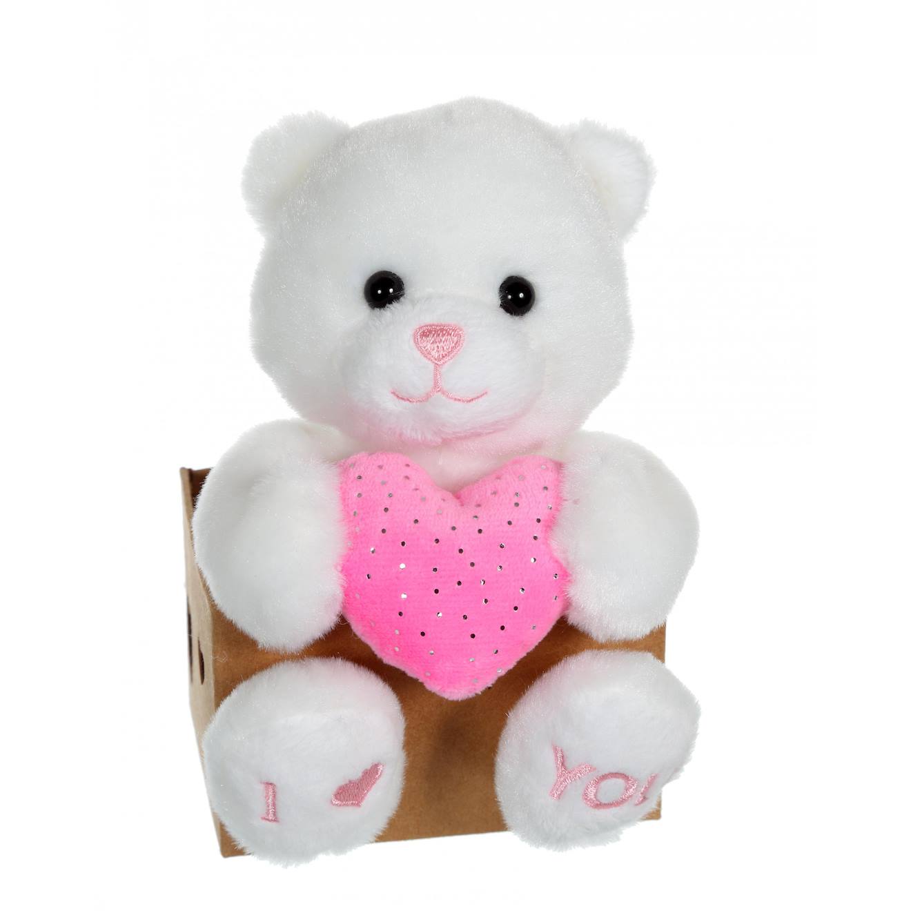 Peluche - les p'tits lovers ourson rose - 14 cm rose