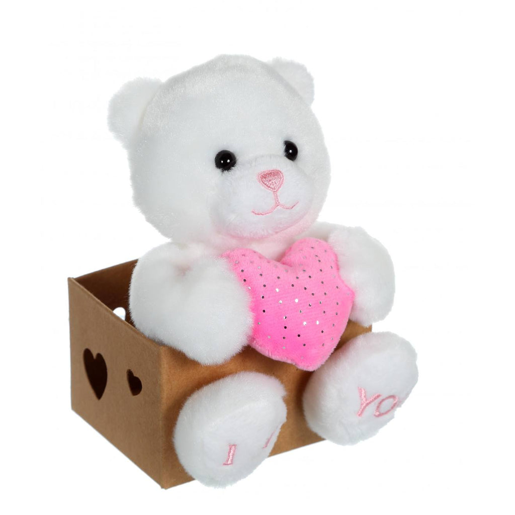 Peluche - les p'tits lovers ourson rose - 14 cm rose