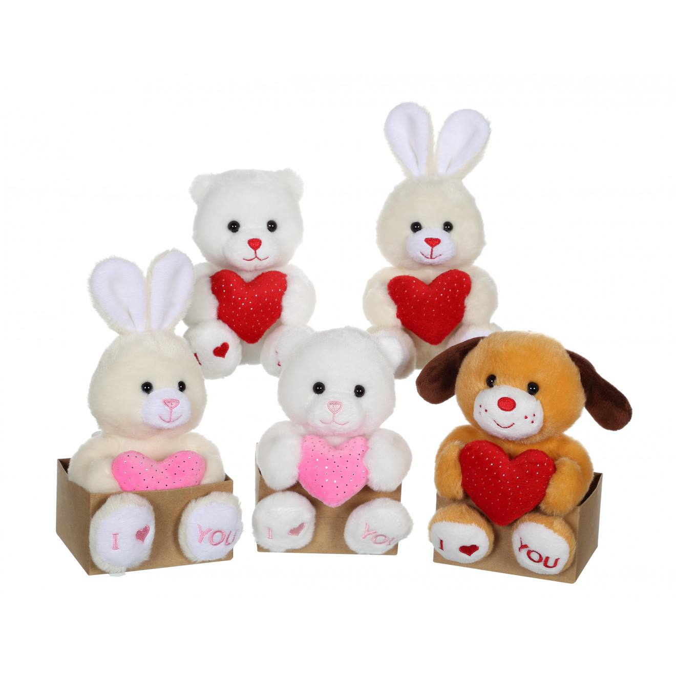 Peluche - les p'tits lovers ourson rouge - 14 cm rouge