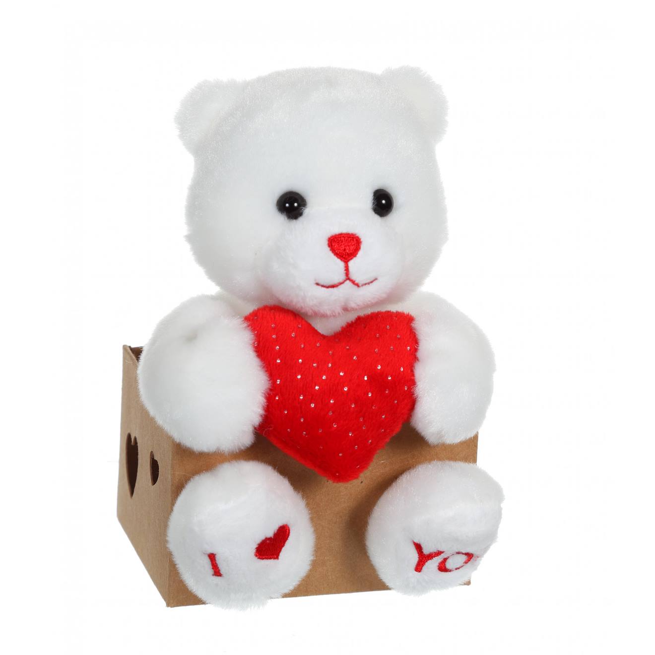 Peluche - les p'tits lovers ourson rouge - 14 cm rouge