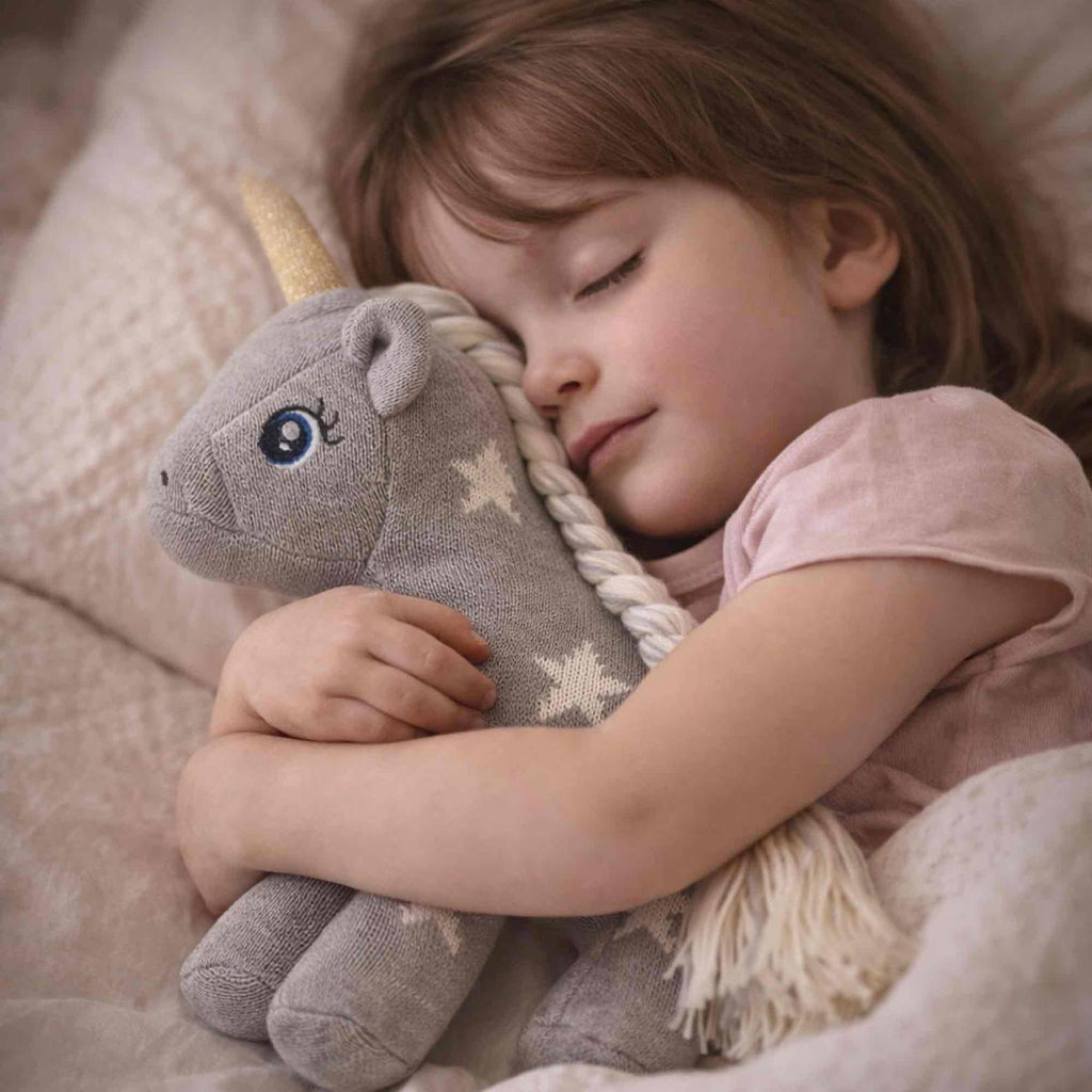 Peluche licorne avec étoiles – doudou féerique licorne étoile