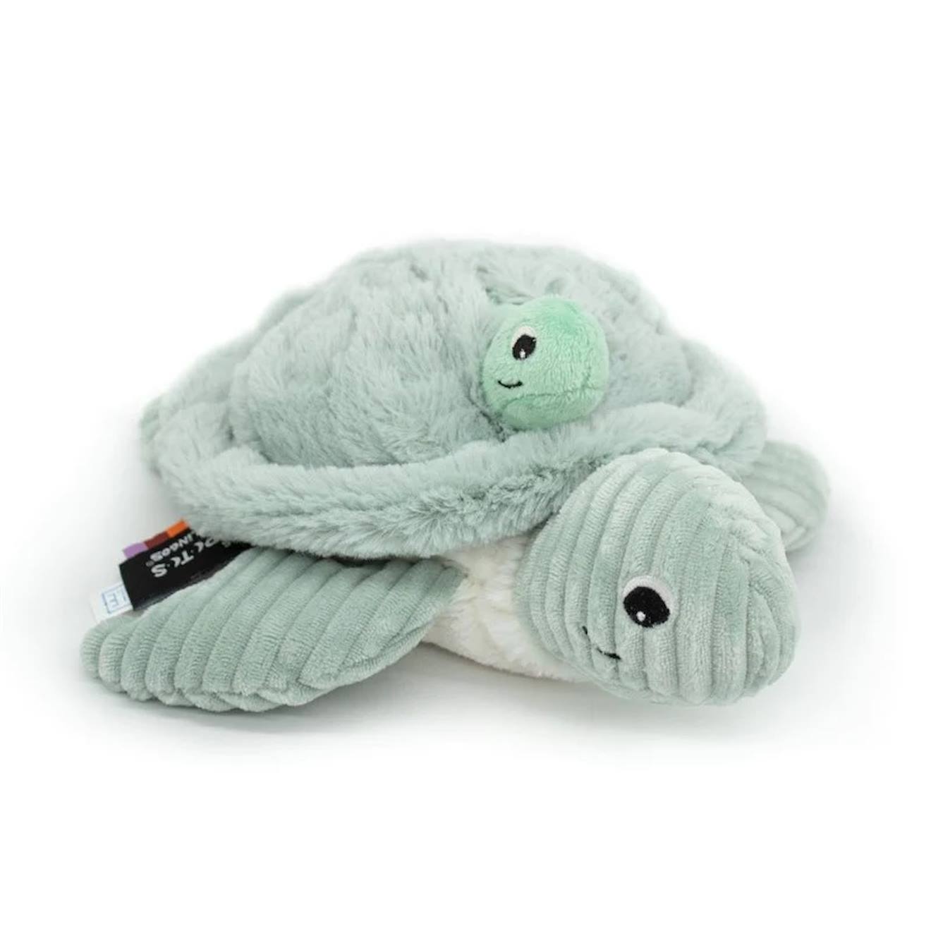 Peluche maman bébé tortue vert