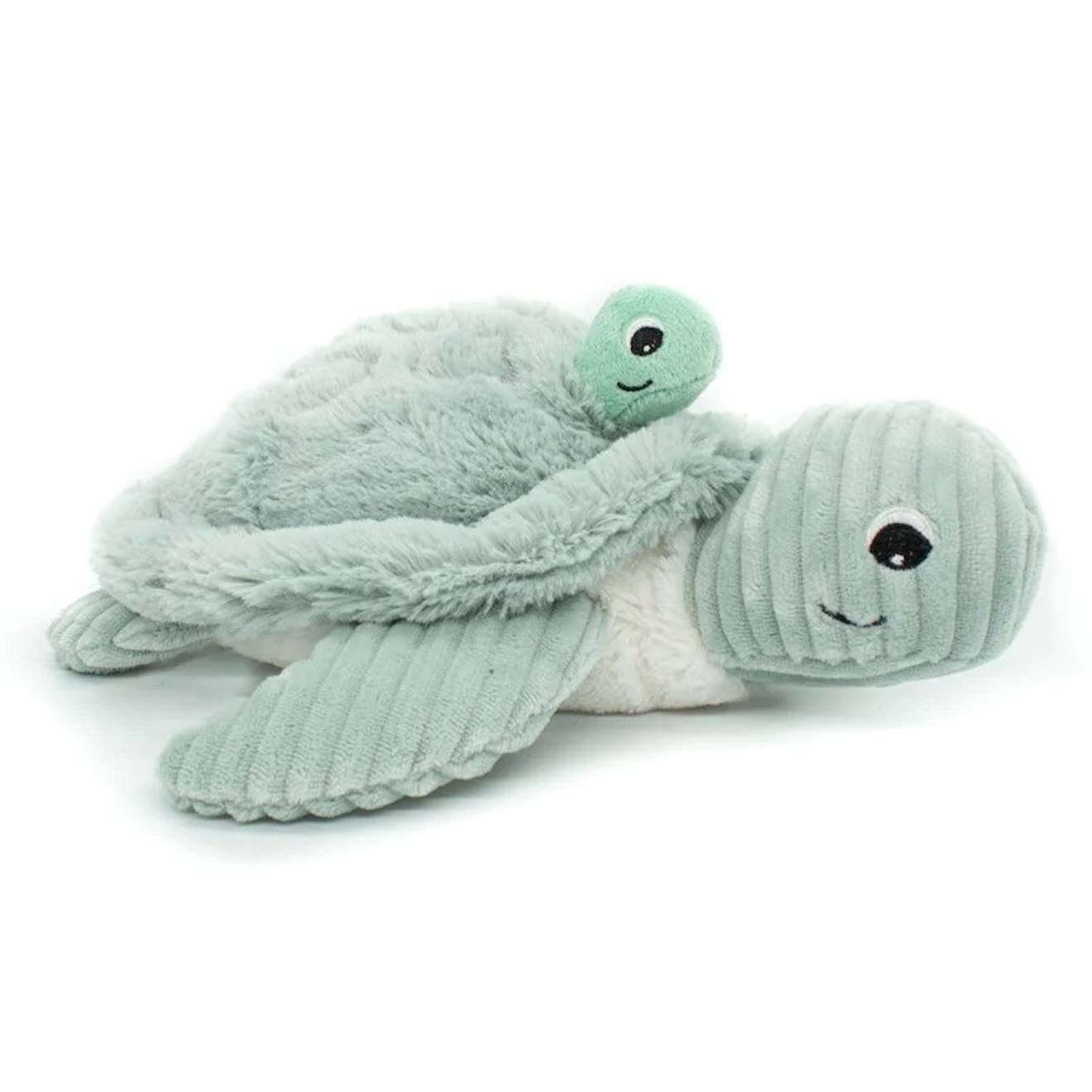 Peluche maman bébé tortue vert