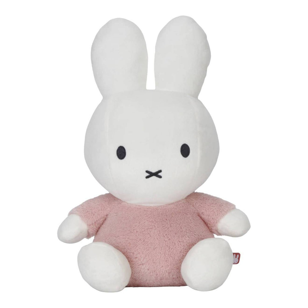 Peluche miffy - fluffy - 35 cm rose et blanc