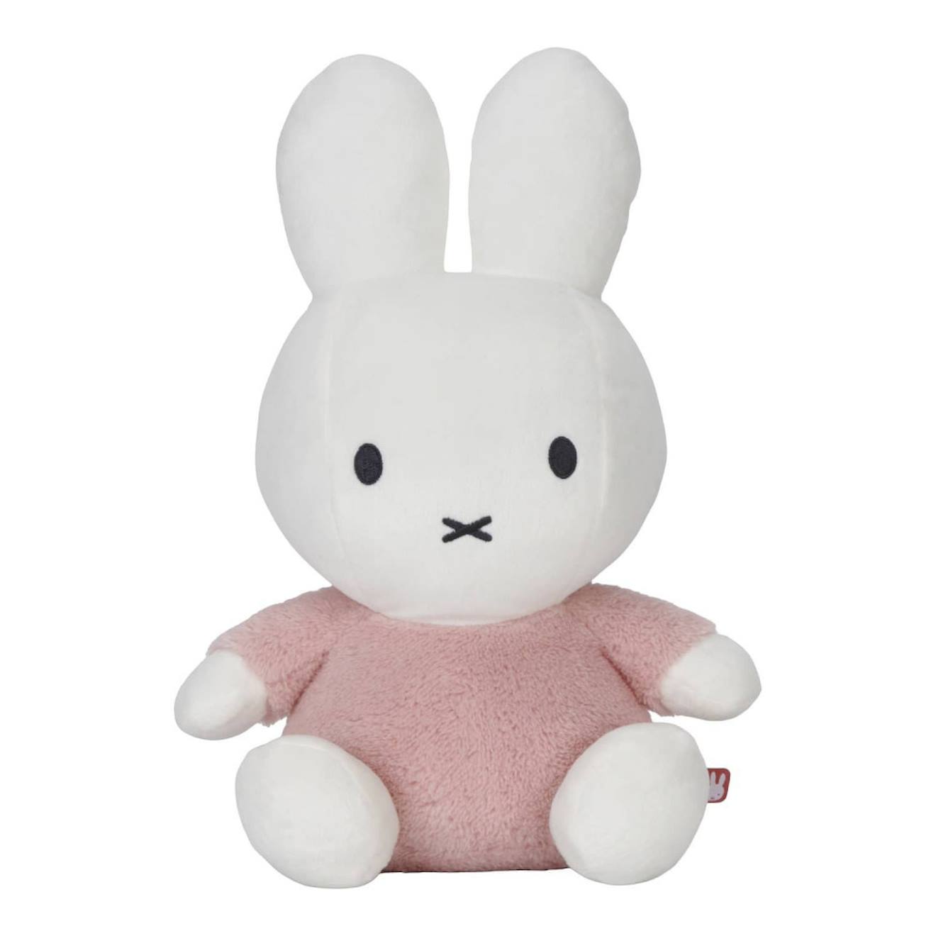 Peluche miffy - fluffy - 35 cm rose et blanc