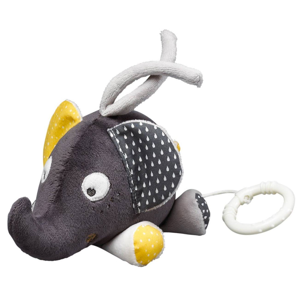 Peluche mini musical eléphant en velours - babyfan gris