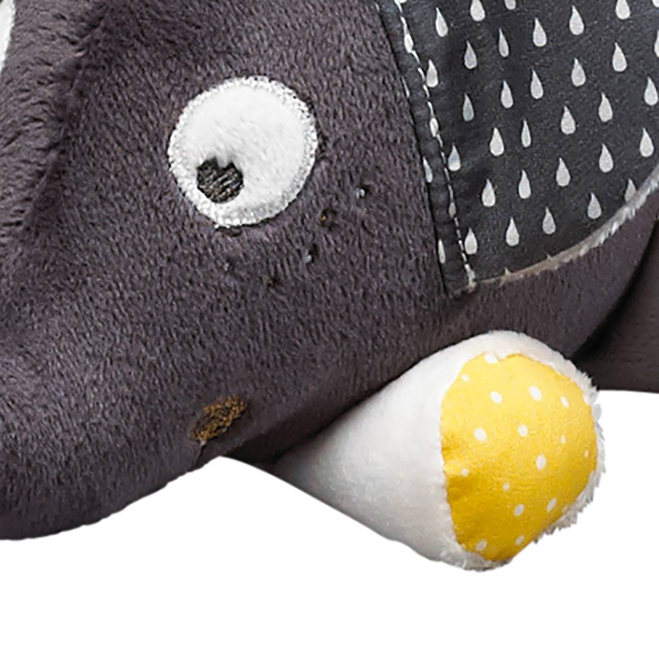 Peluche mini musical eléphant en velours - babyfan gris