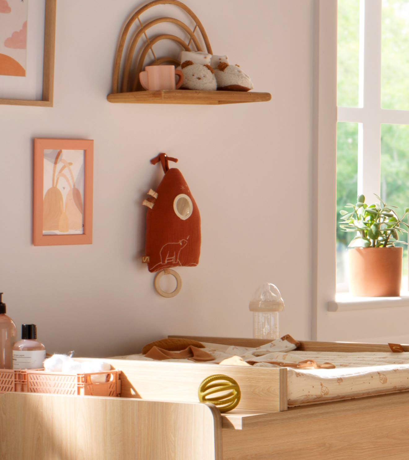 Peluche mini musical maison brodé - orsino orange