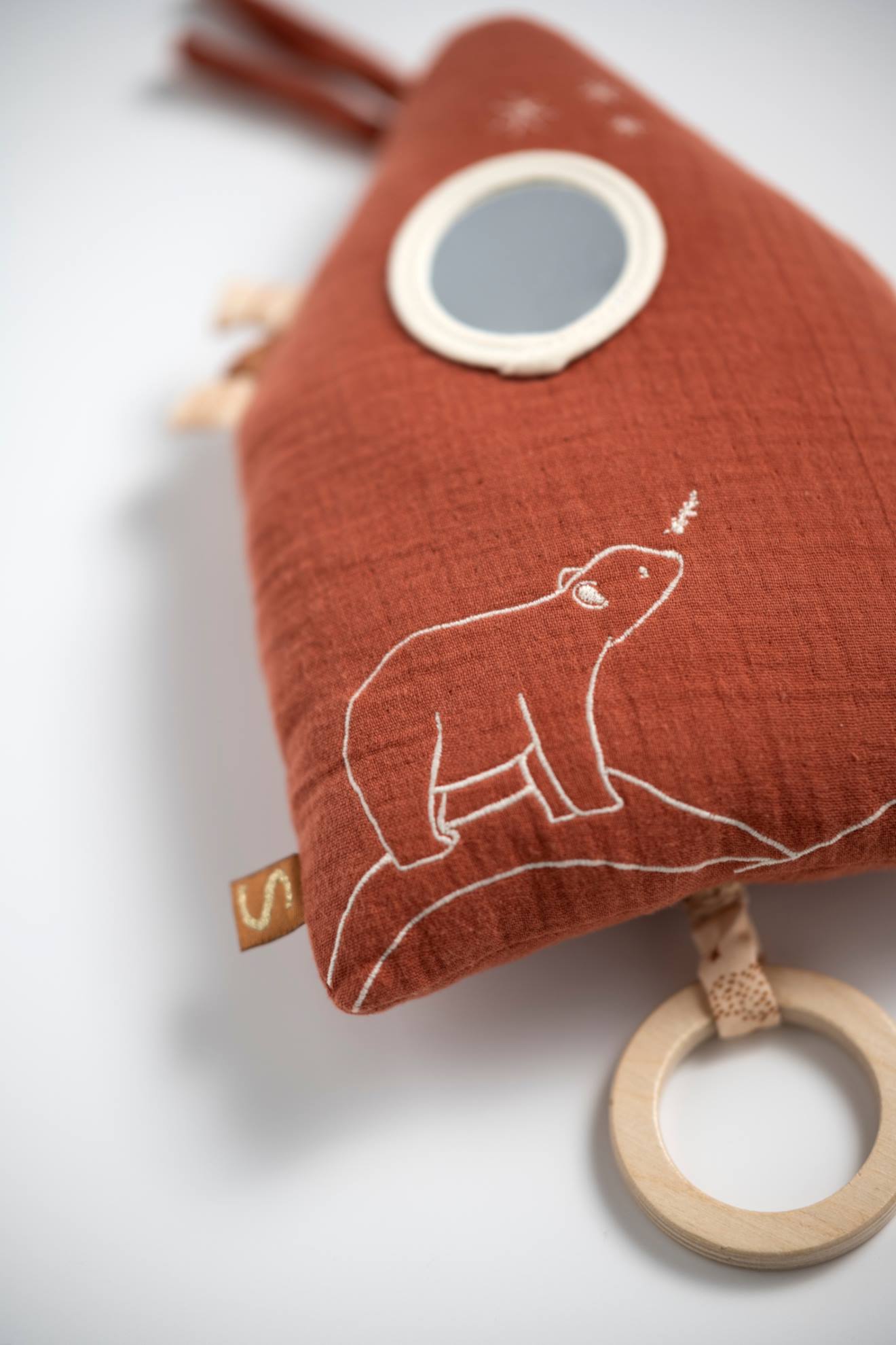 Peluche mini musical maison brodé - orsino orange