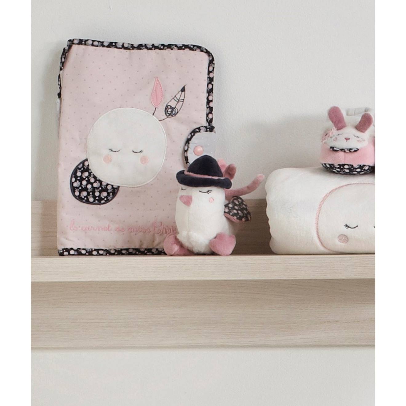 Peluche mini musical oiseau en velours - miss fleur de lune blanc