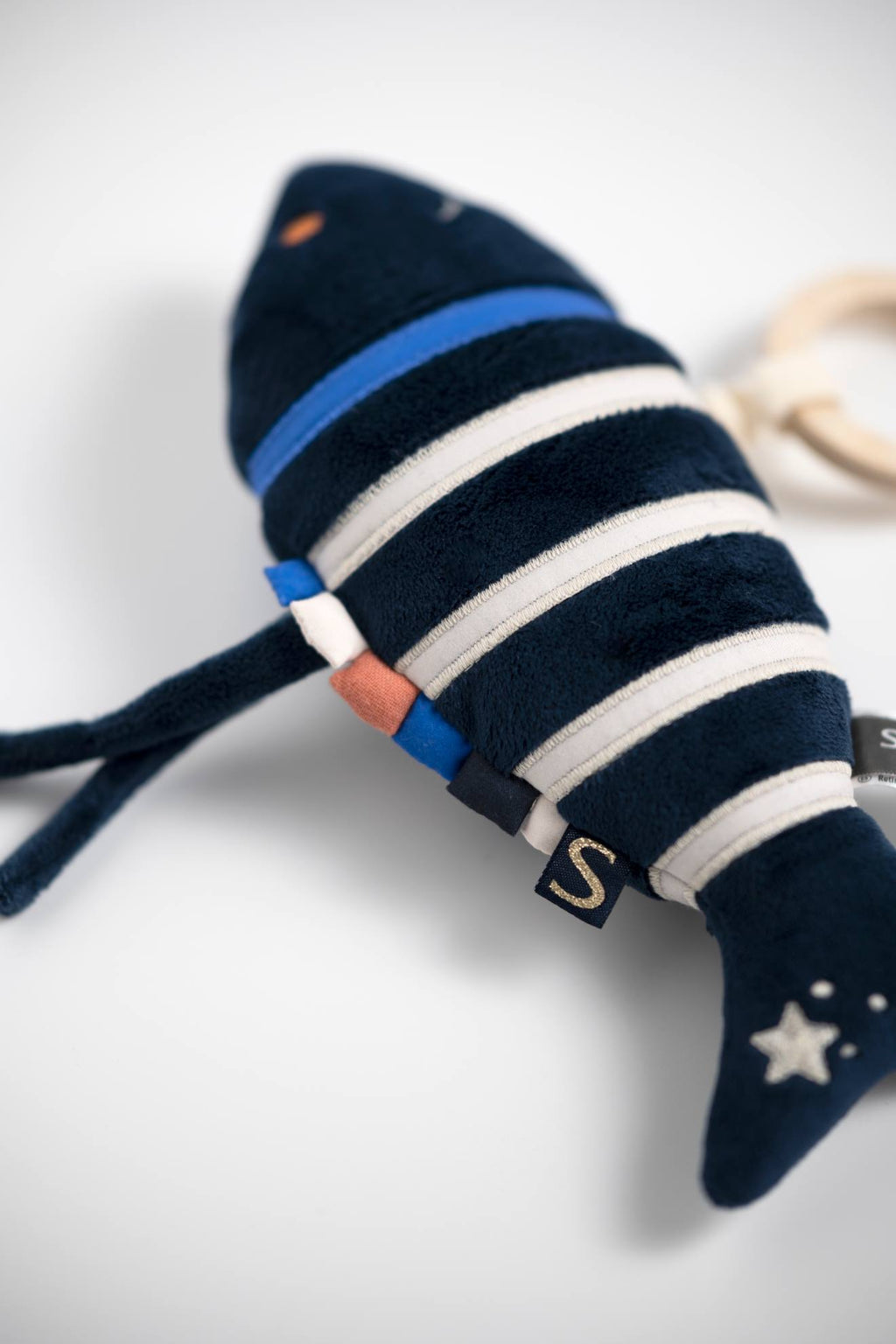 Peluche mini musical poisson en velours - baby sailor bleu