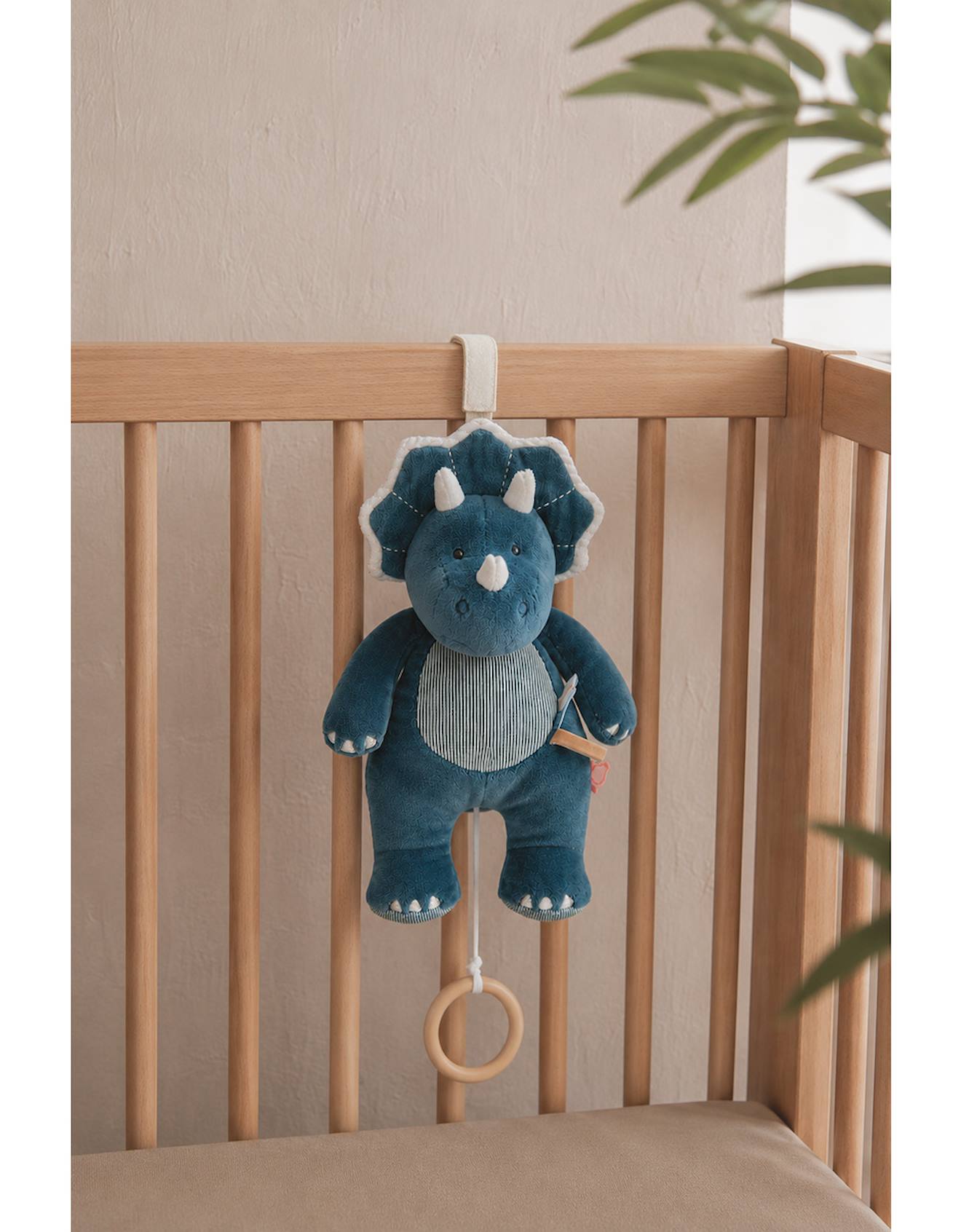 Peluche mini musicale ops en veloudoux bleu