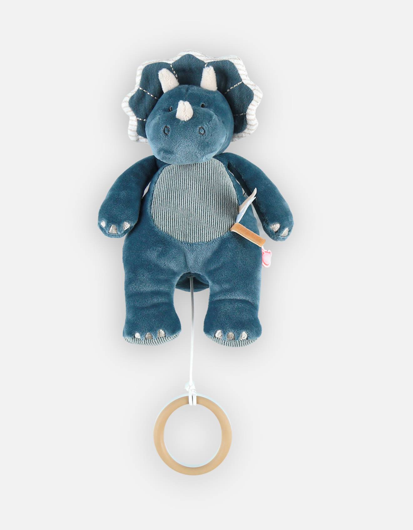 Peluche mini musicale ops en veloudoux bleu