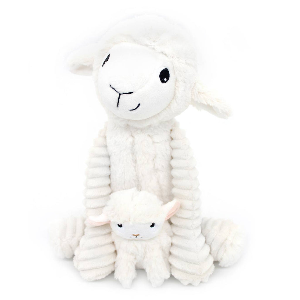 Peluche mouton maman et son bébé blanc