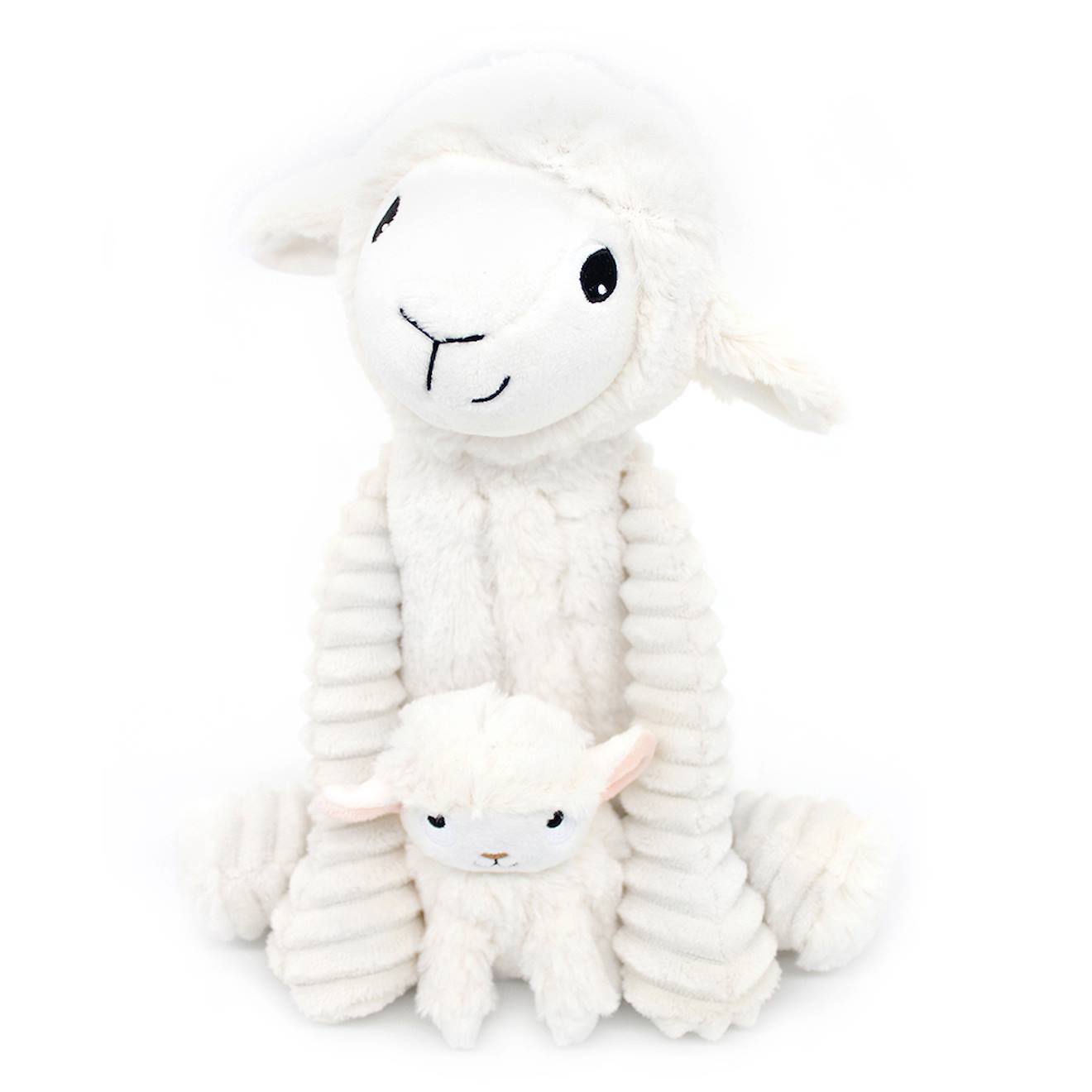 Peluche mouton maman et son bébé blanc