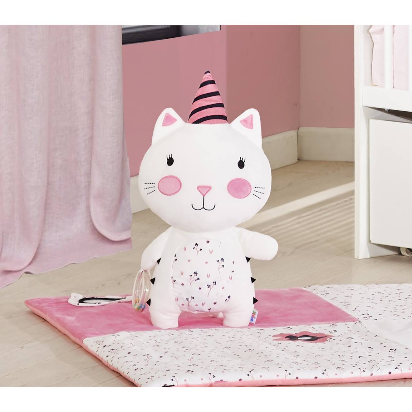 Peluche multi activités en polyester - chapaillettes blanc