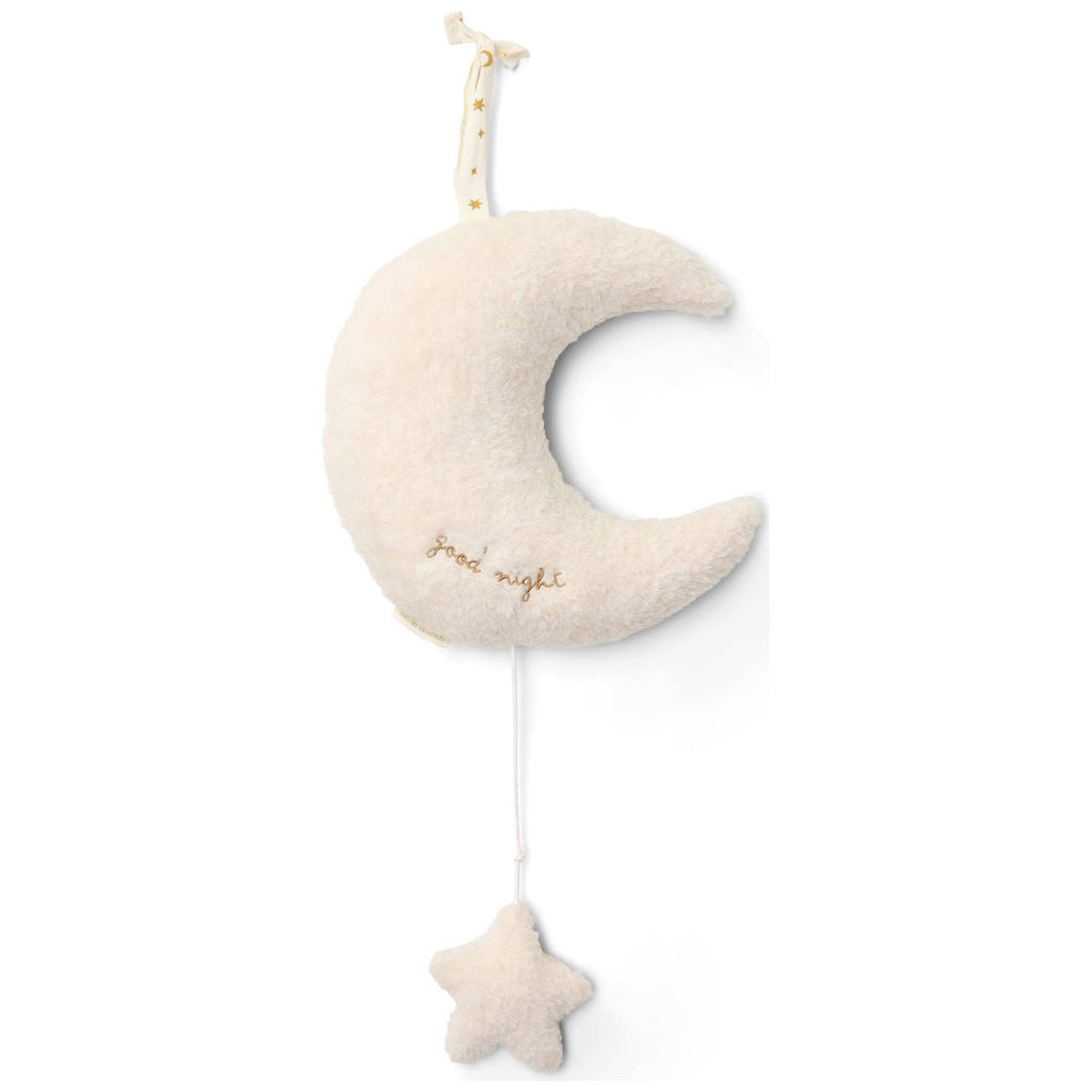 Peluche musicale à suspendre lune et étoile newborn blanc