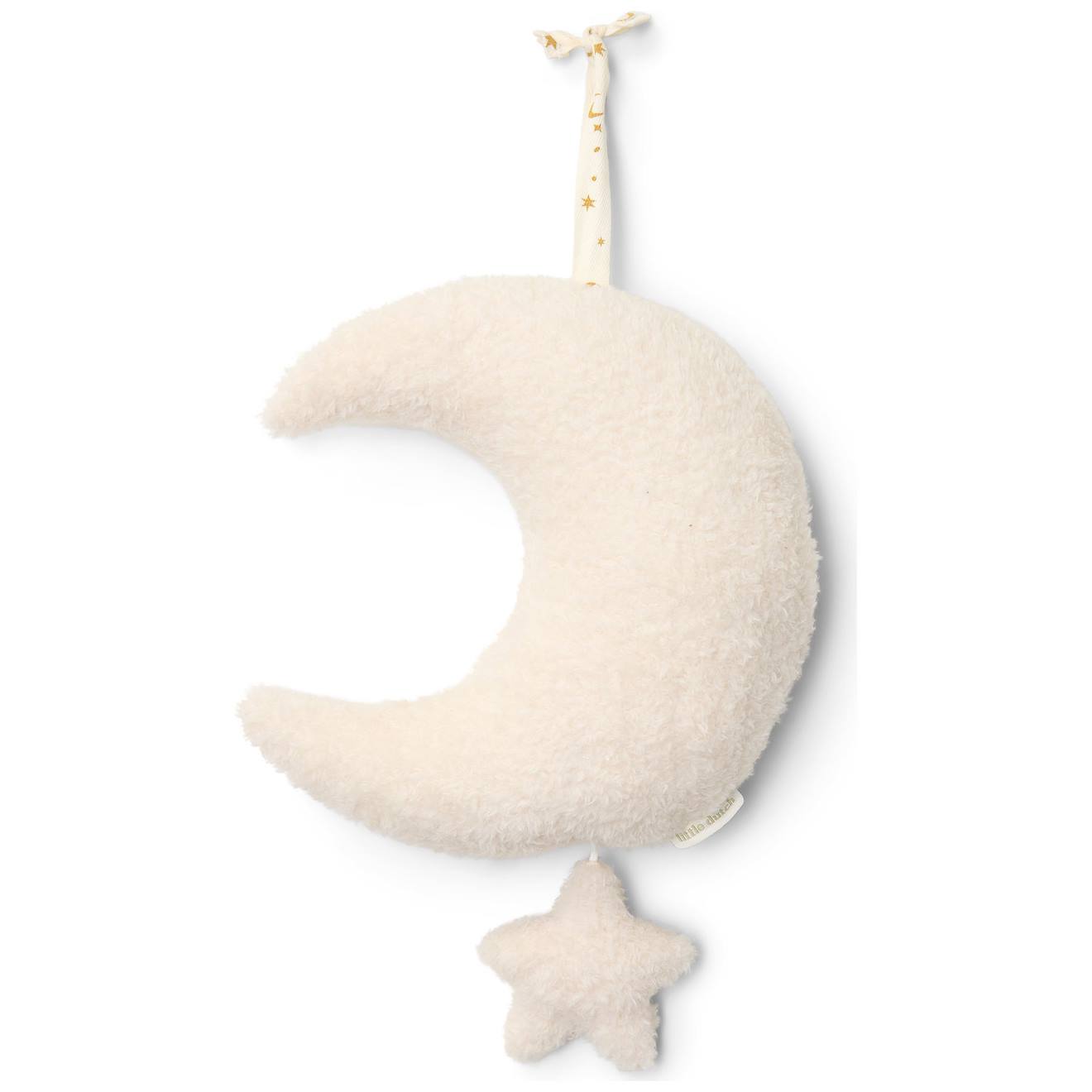 Peluche musicale à suspendre lune et étoile newborn blanc
