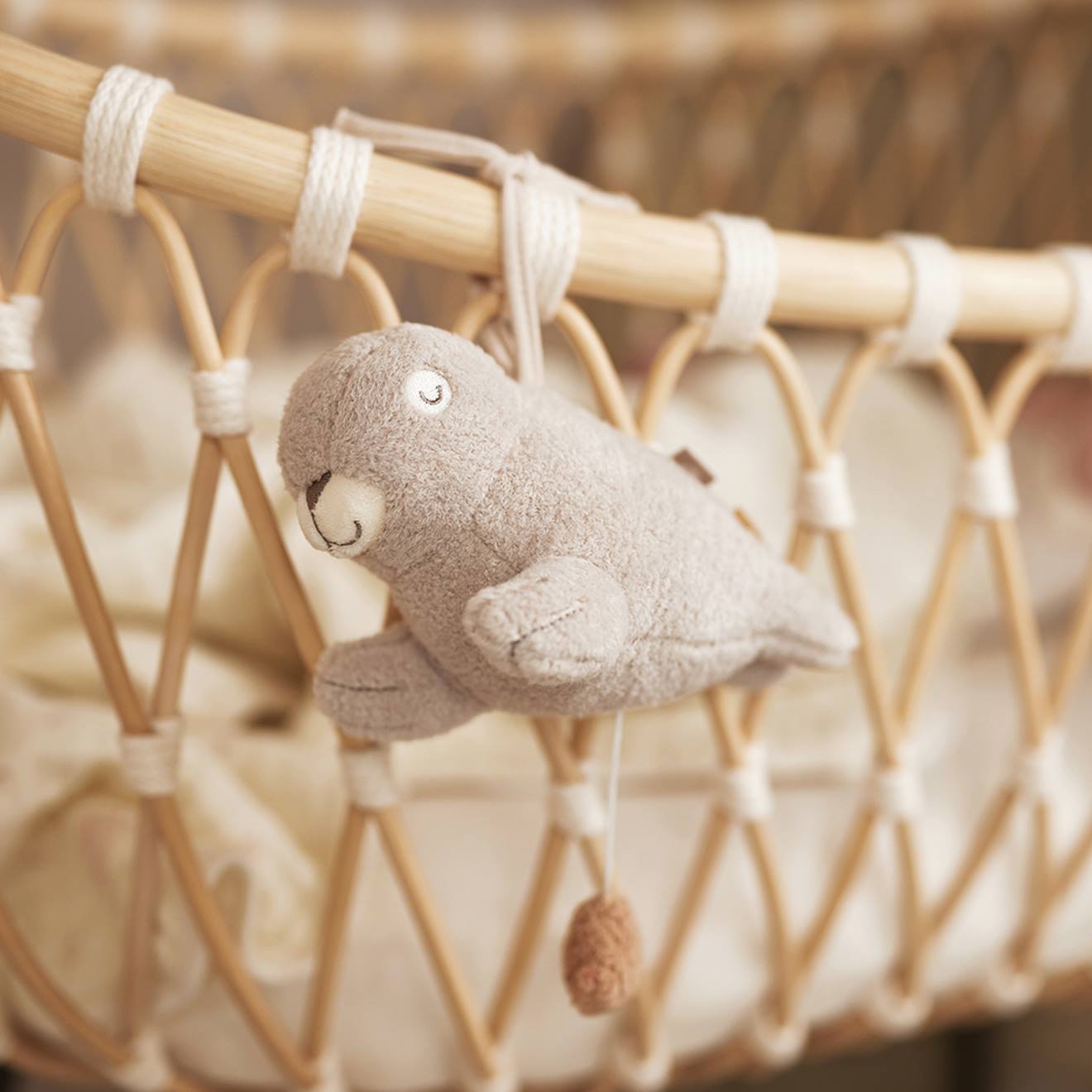 Peluche musicale deepsea gris, blanc