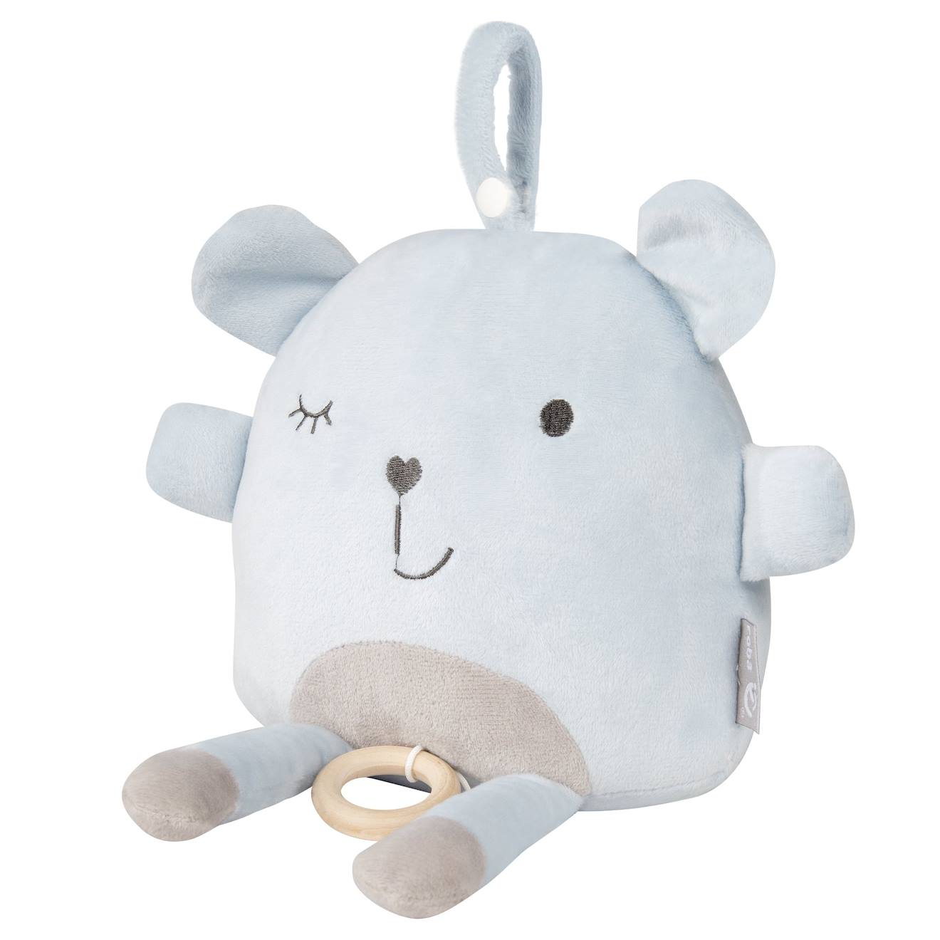 Peluche musicale lapin à suspendre - mélodie apaisante bleu clair / ourson