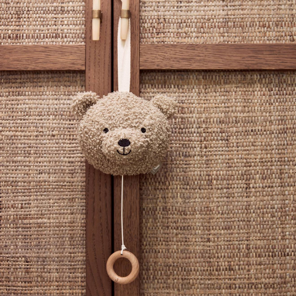 Peluche musicale teddy bear naturel gris