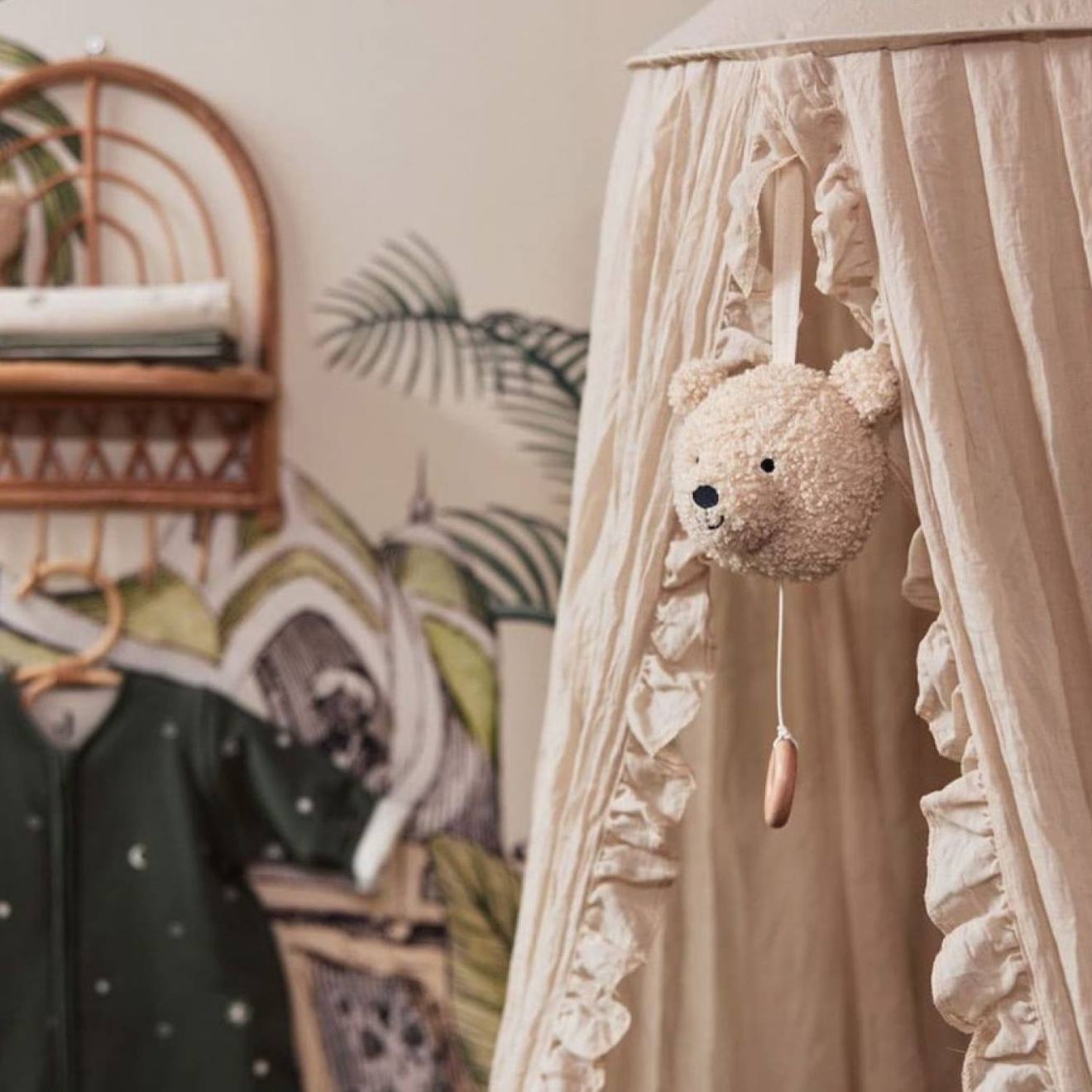 Peluche musicale teddy bear naturel ecru
