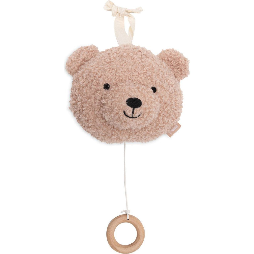 Peluche musicale teddy bear naturel rose, noir