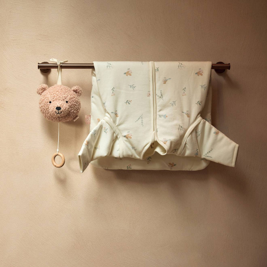 Peluche musicale teddy bear naturel rose, noir