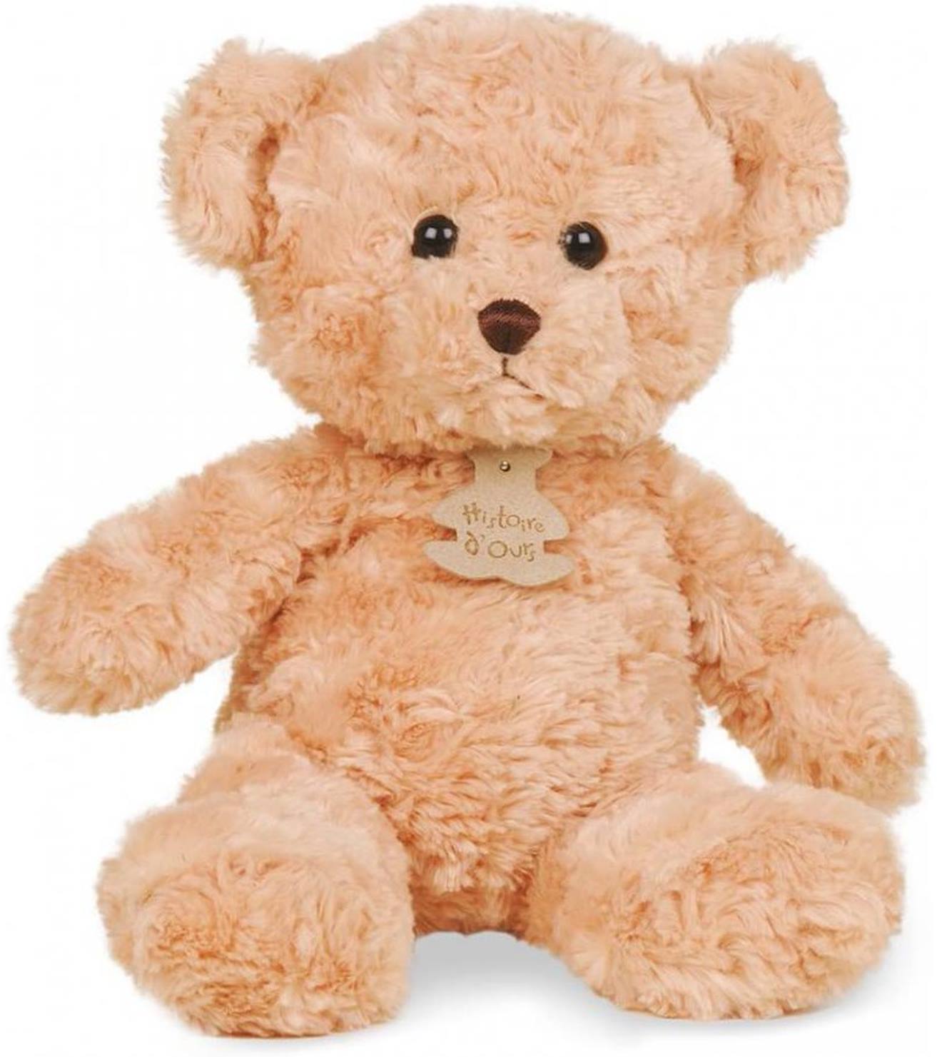 Peluche ours câlin miel 21 cm beige