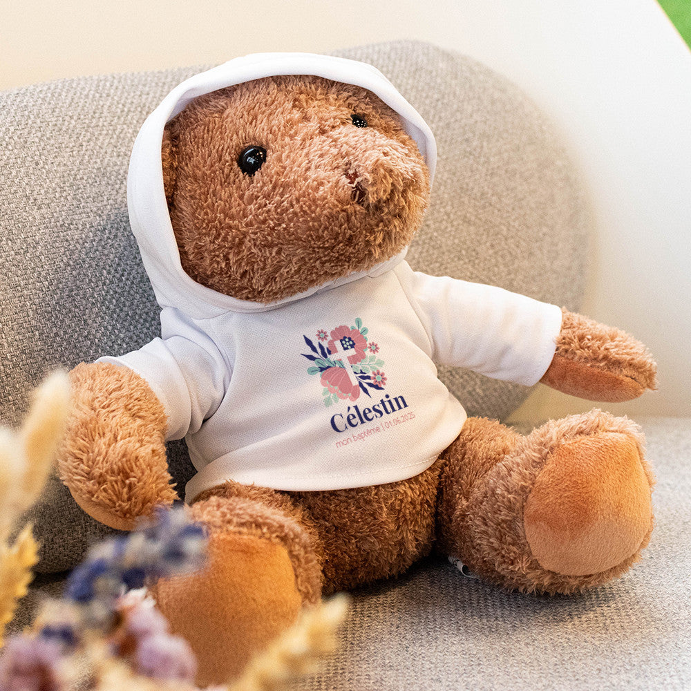 Peluche Ourson Baptême à Personnaliser - Ourson à Personnaliser