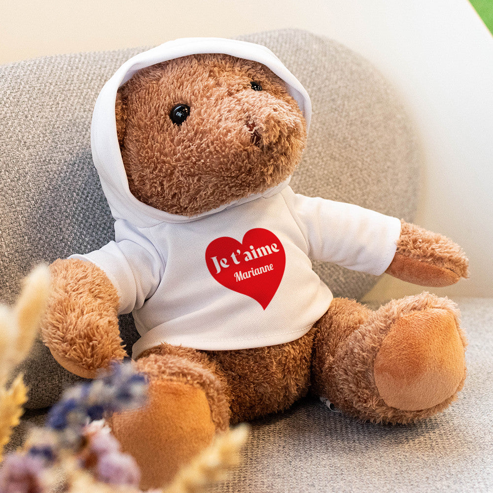 Peluche Ourson Je t'Aime à Personnaliser - Ourson à Personnaliser