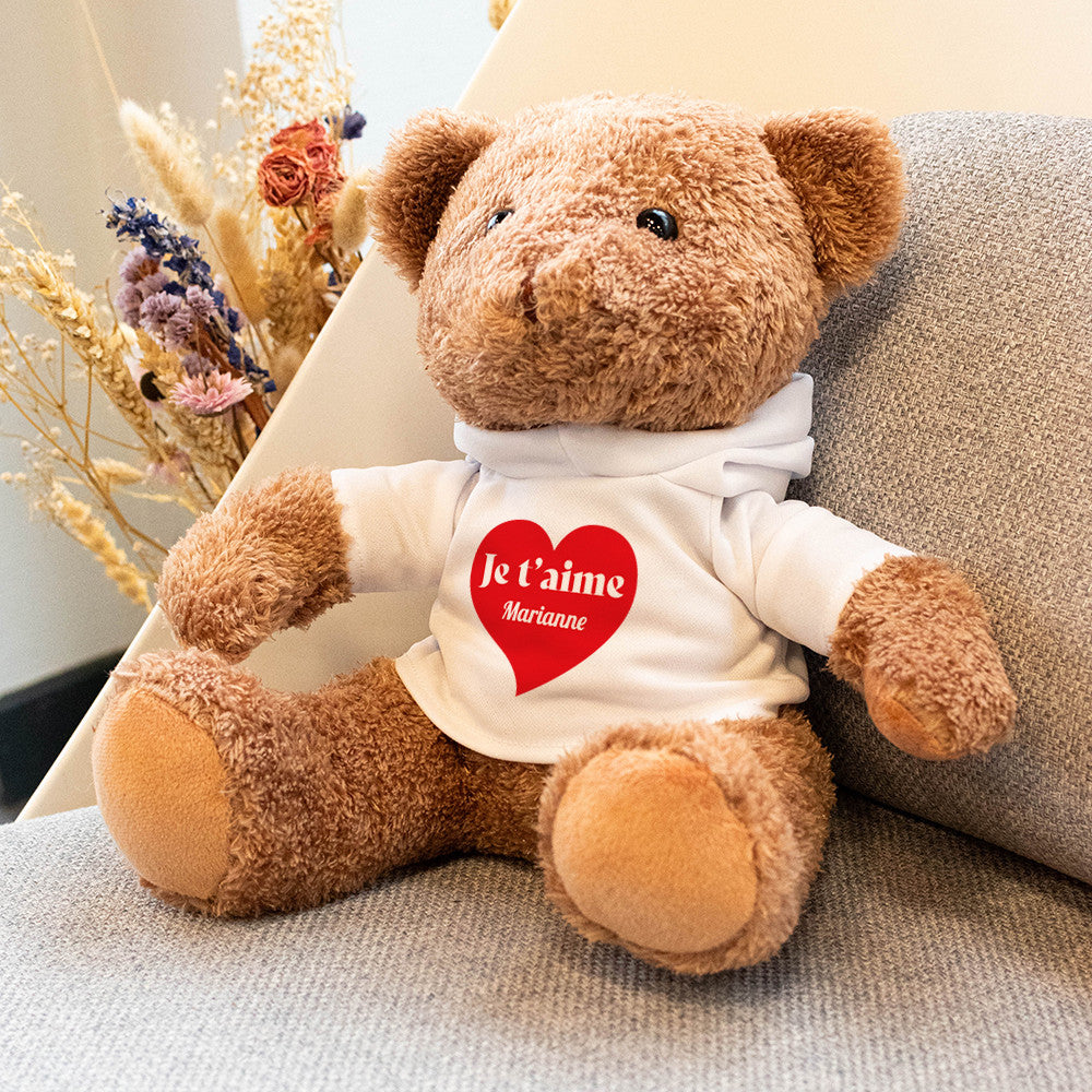 Peluche Ourson Je t'Aime à Personnaliser - Ourson à Personnaliser