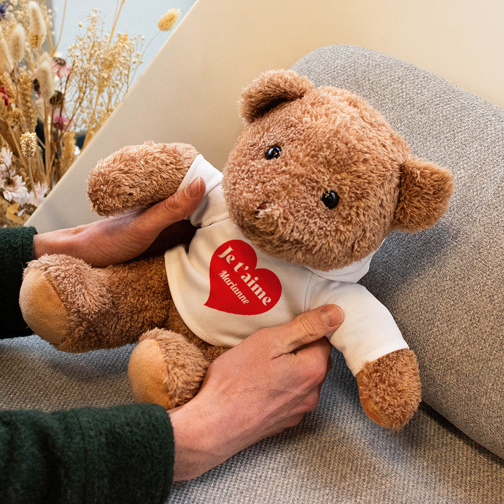 Peluche Ourson Je t'Aime à Personnaliser - Ourson à Personnaliser
