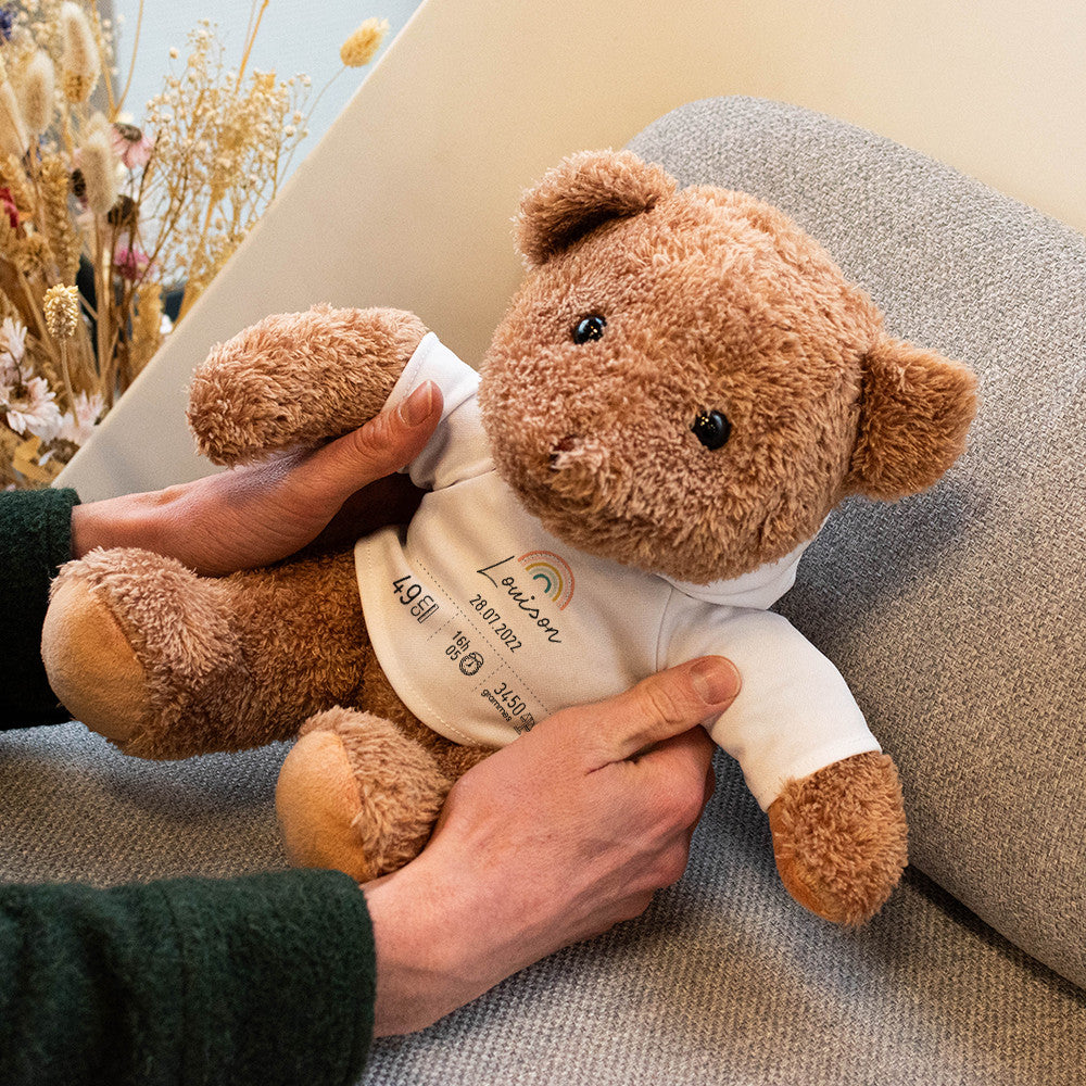 Peluche Ourson Naissance à Personnaliser - Ourson à Personnaliser