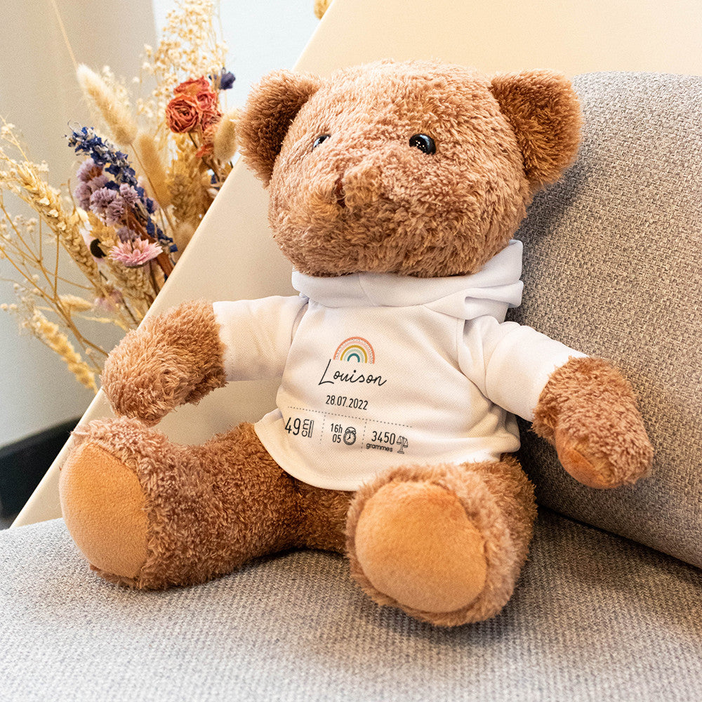 Peluche Ourson Naissance à Personnaliser - Ourson à Personnaliser