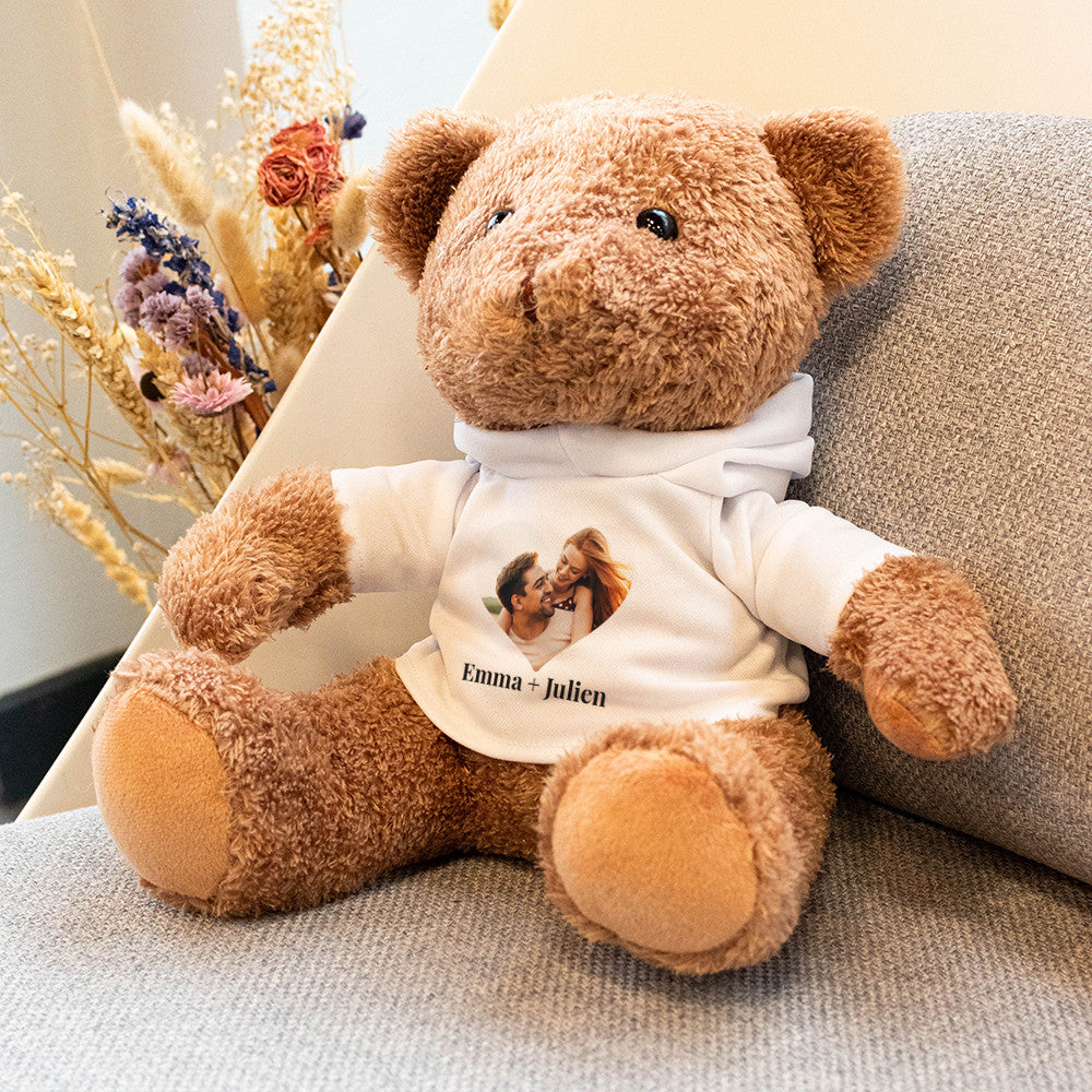 Peluche Ourson Photo Coeur à Personnaliser - Ourson à Personnaliser
