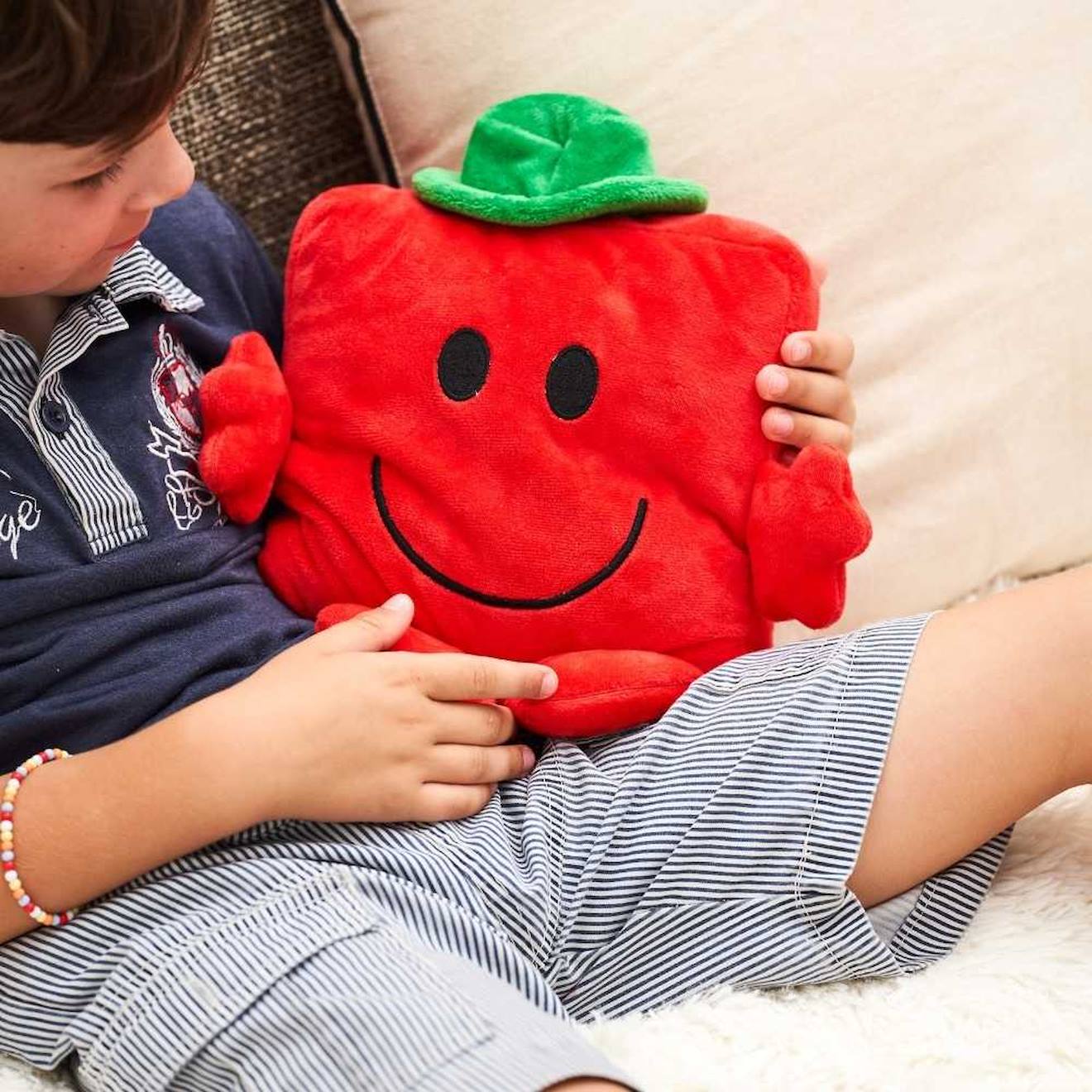 Peluche peluche bouillotte monsieur costaud marron