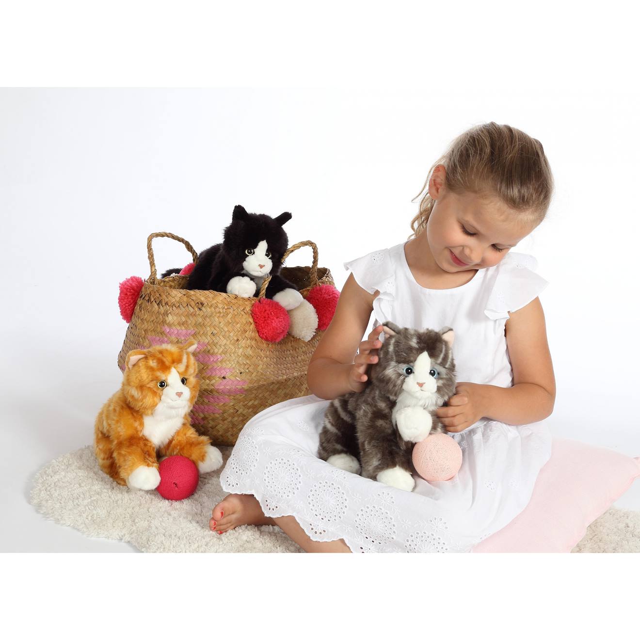 Peluche - peluche chat mimiz gris - 28 cm gris