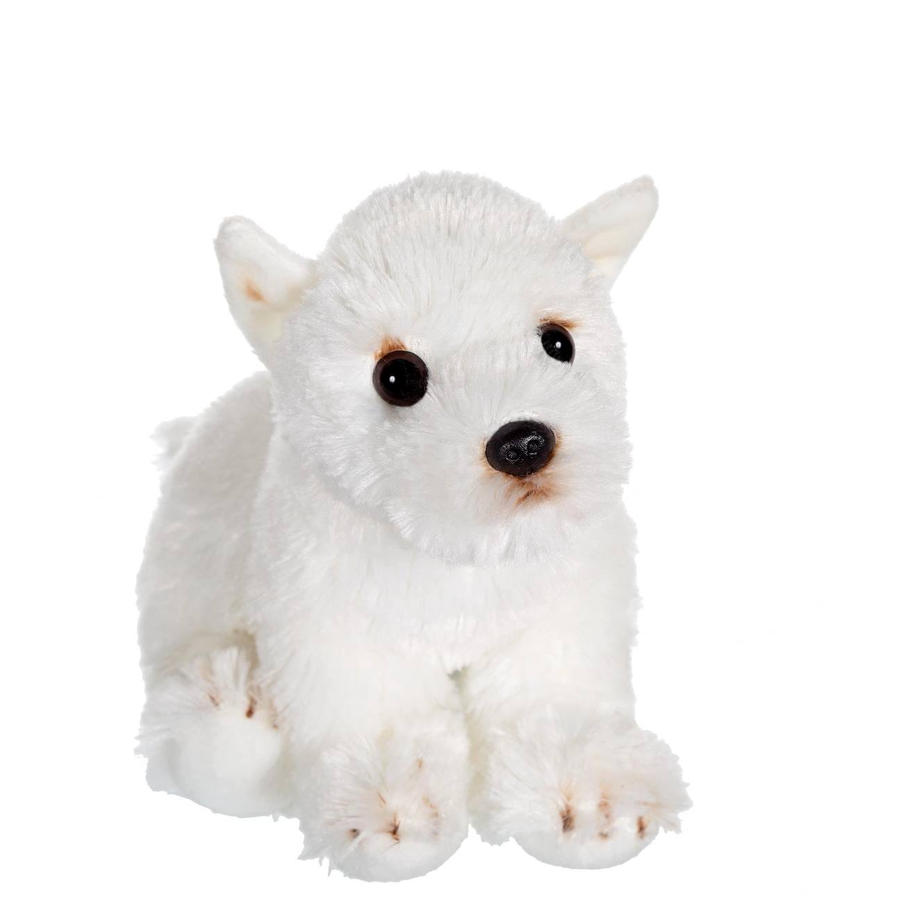 Peluche - peluche chien floppipup westie - 22 cm blanc