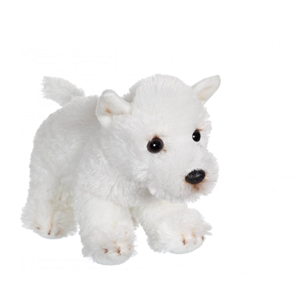 Peluche - peluche chien floppipup westie - 22 cm blanc