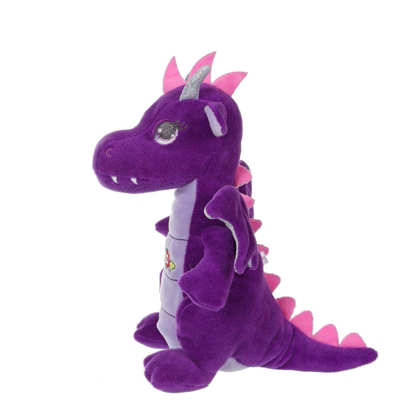 Peluche - peluche dragon sonore, violet 17 cm violet