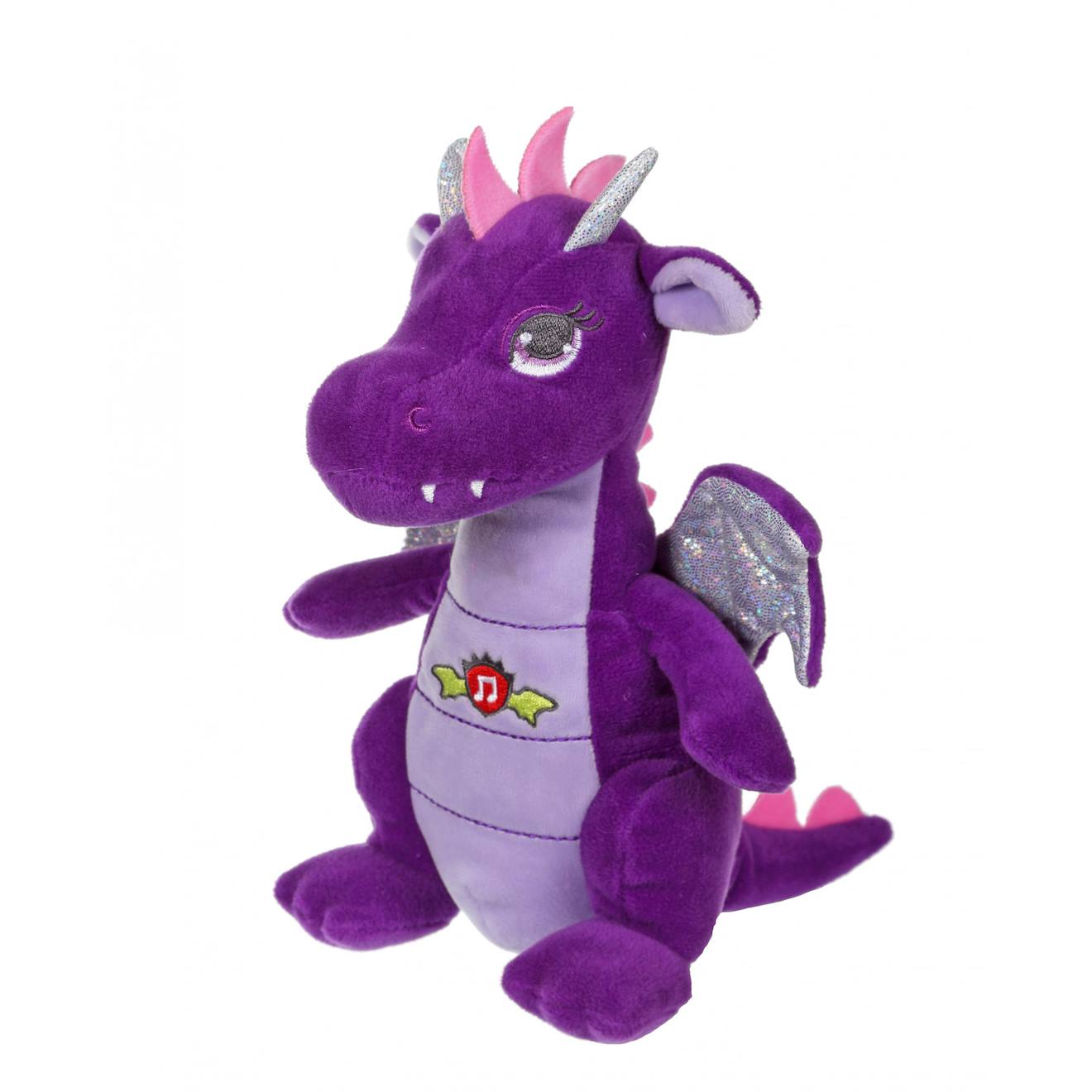 Peluche - peluche dragon sonore, violet 17 cm violet
