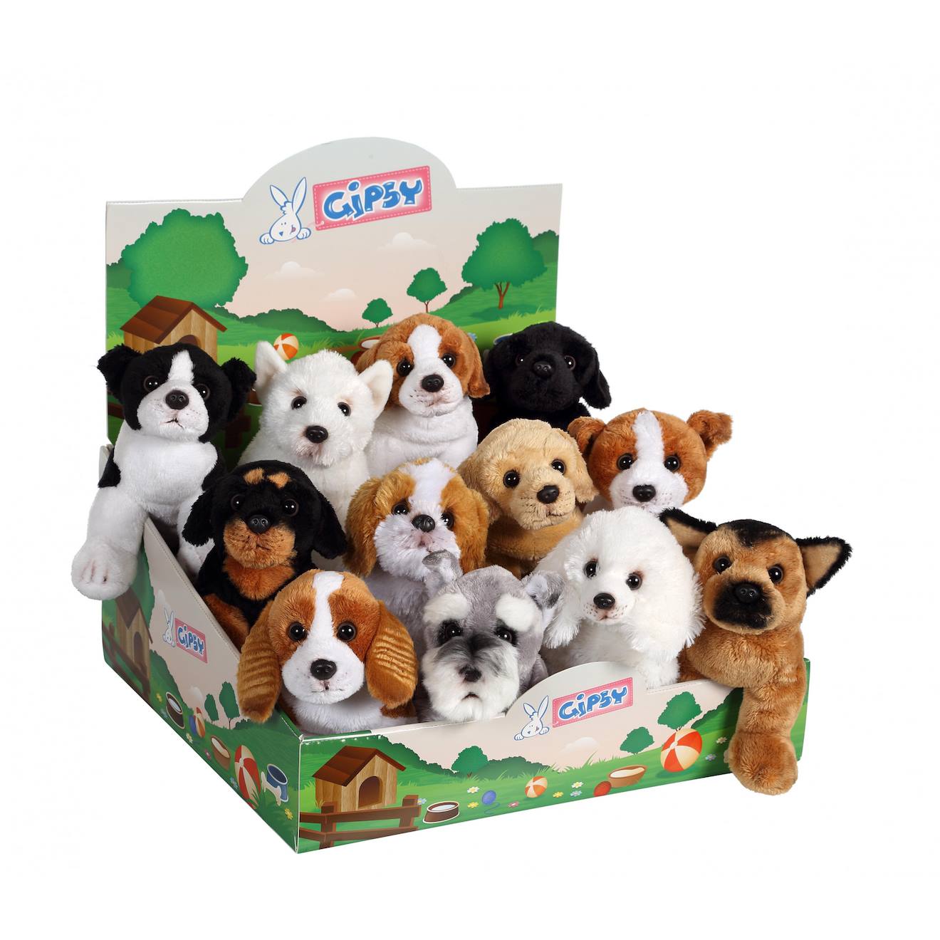 Peluche - peluche floppipup caniche - 22 cm blanc