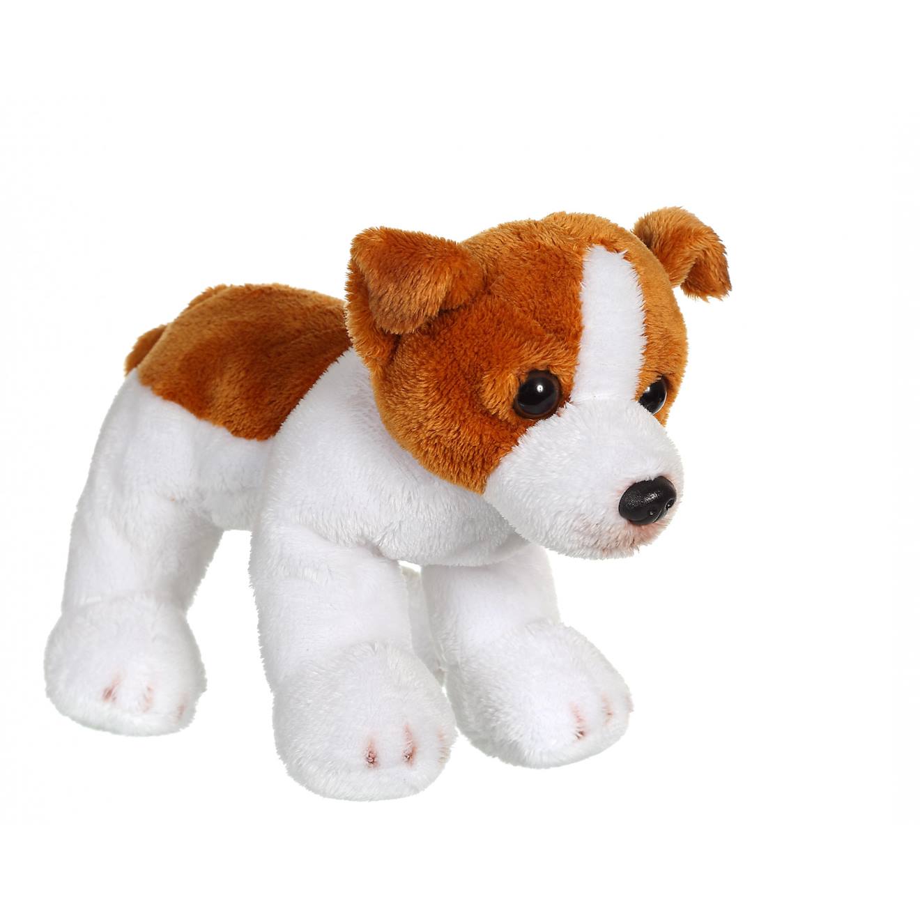 Peluche - peluche floppipup jack russel - 22 cm blanc