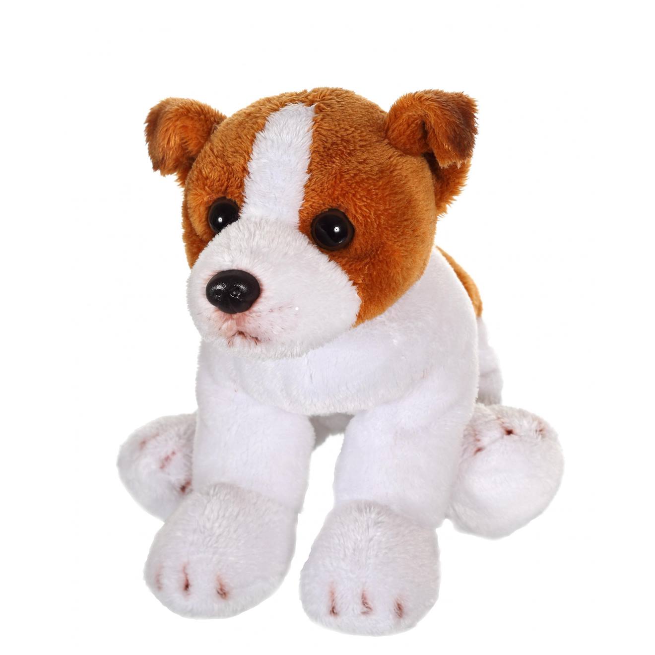 Peluche - peluche floppipup jack russel - 22 cm blanc