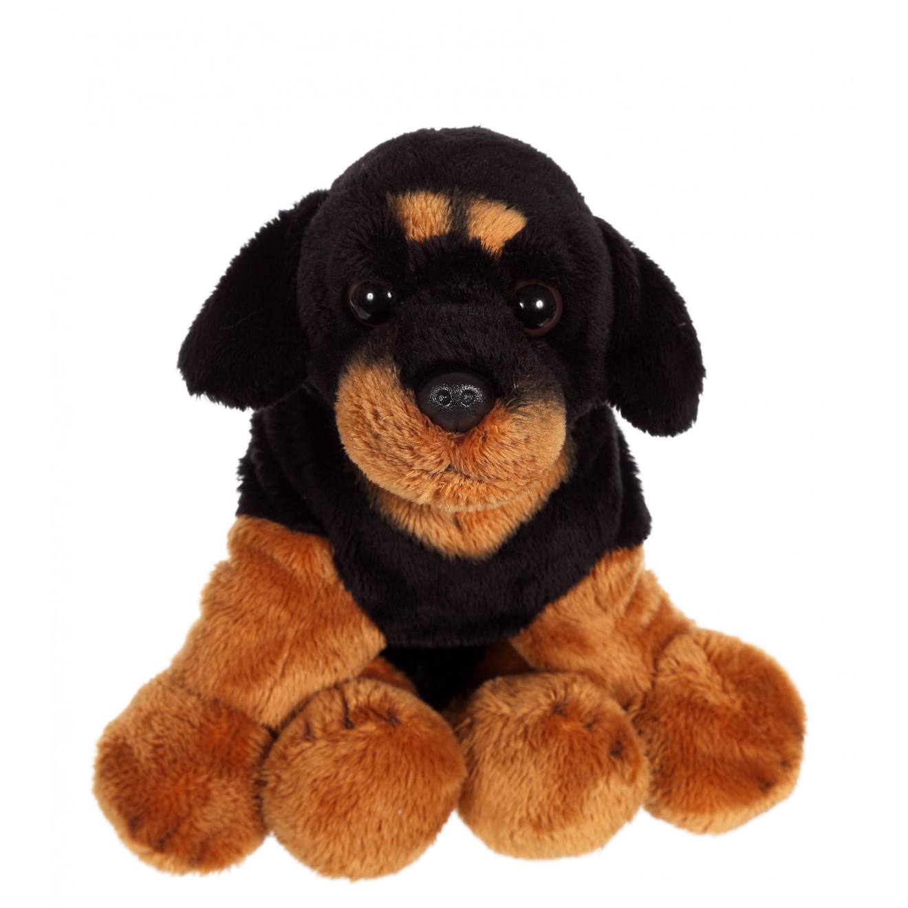 Peluche - peluche floppipup rottweiler - 22 cm marron