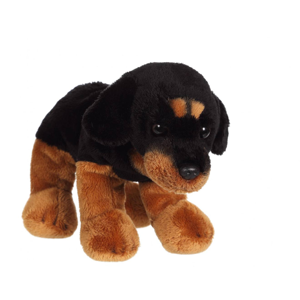 Peluche - peluche floppipup rottweiler - 22 cm marron