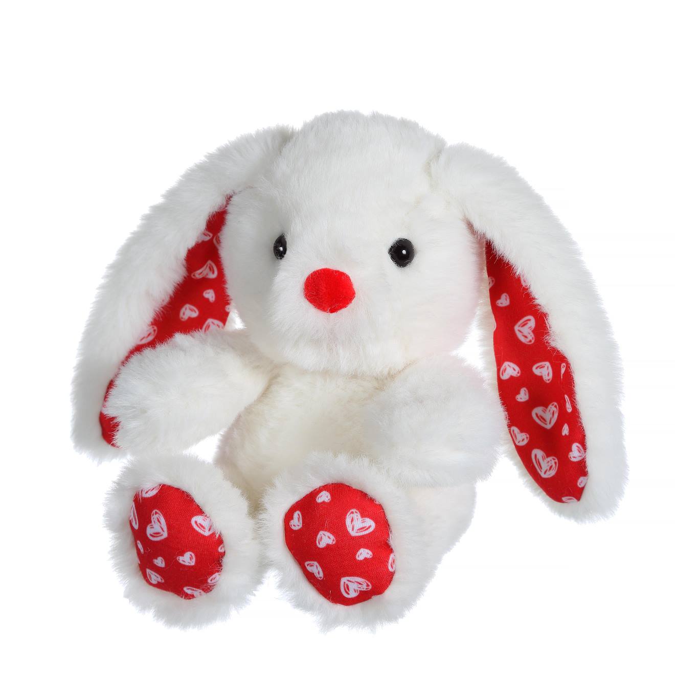 Peluche - peluche fluffy love - lapin crème - 14 cm blanc
