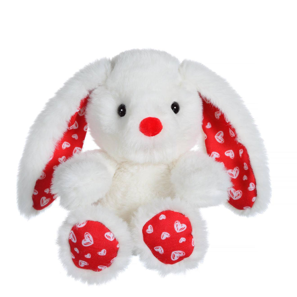 Peluche - peluche fluffy love - lapin crème - 14 cm blanc